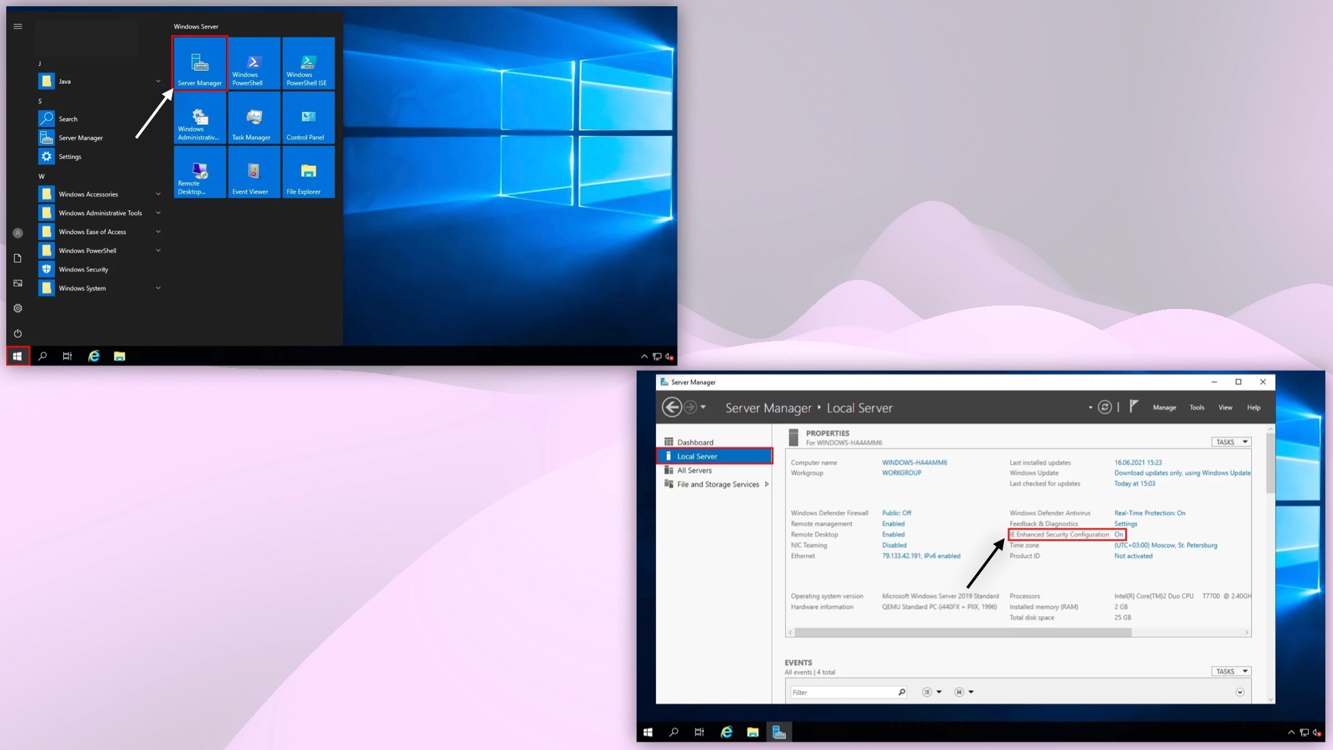 Server Manager in Windows Server