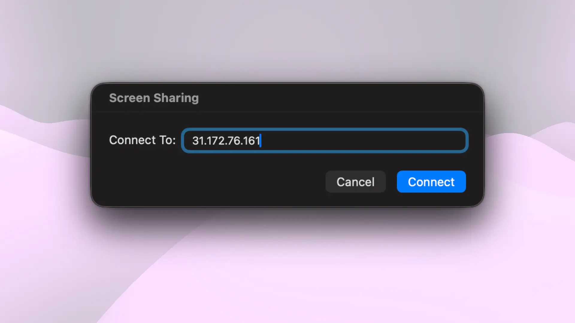 Запуск утилиты Общий экран на macOS