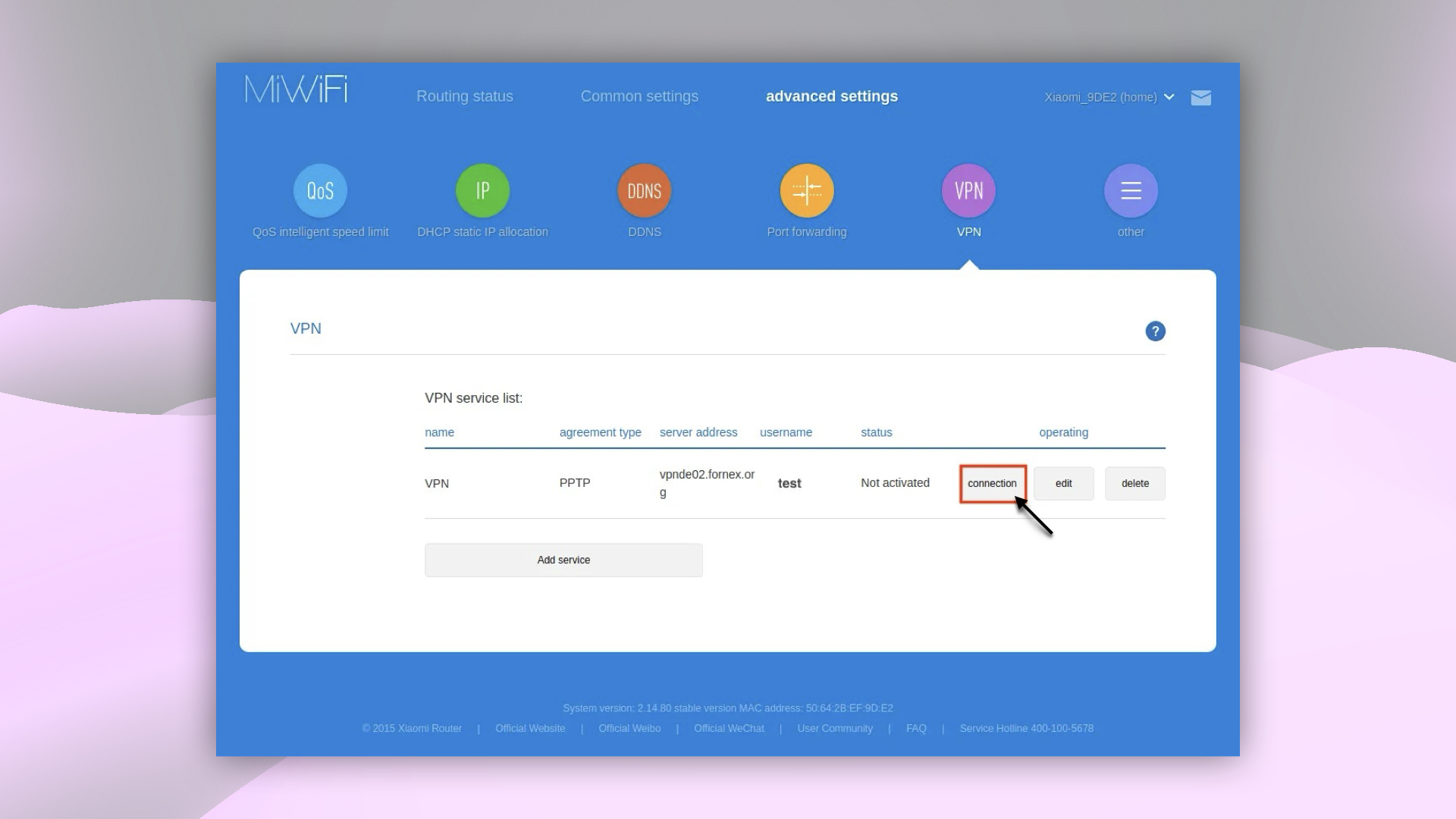 Подключение к VPN на Mi Wi-Fi