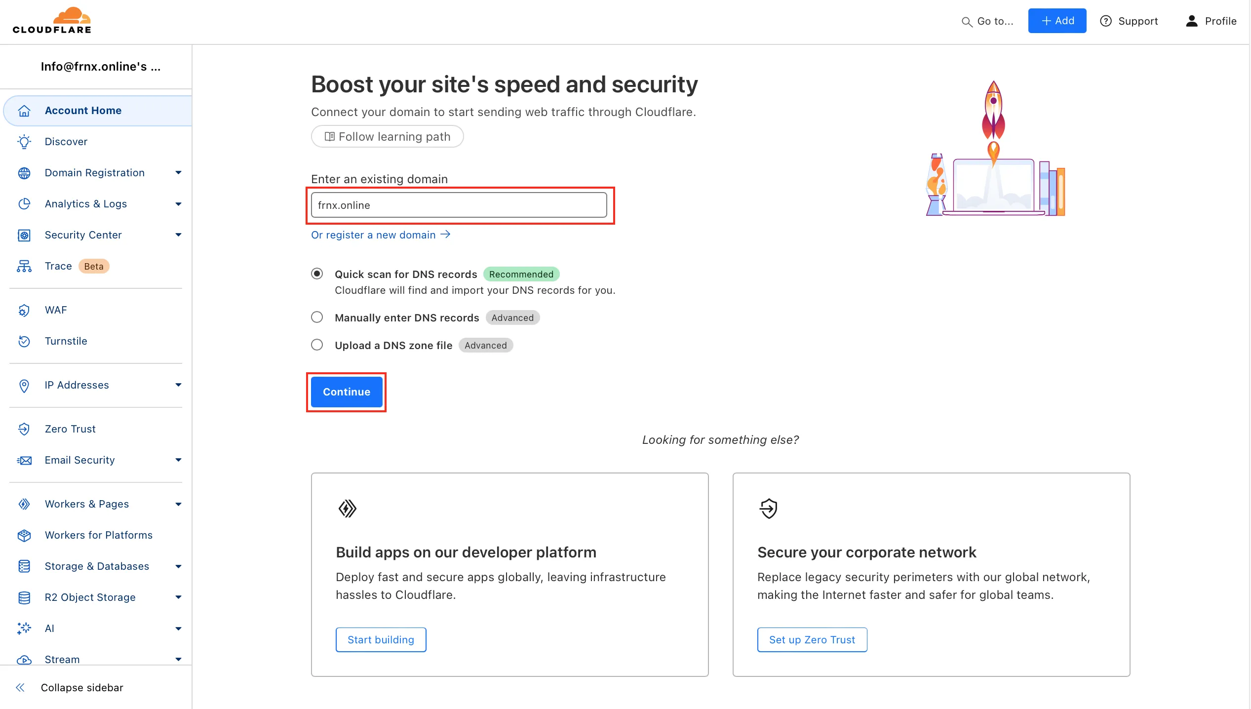 Добавление домена