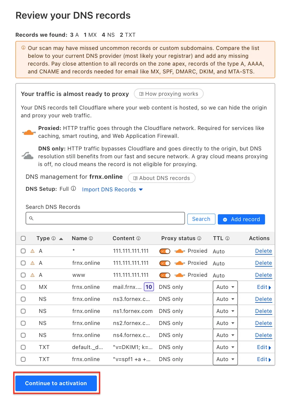 Настройка DNS-записей